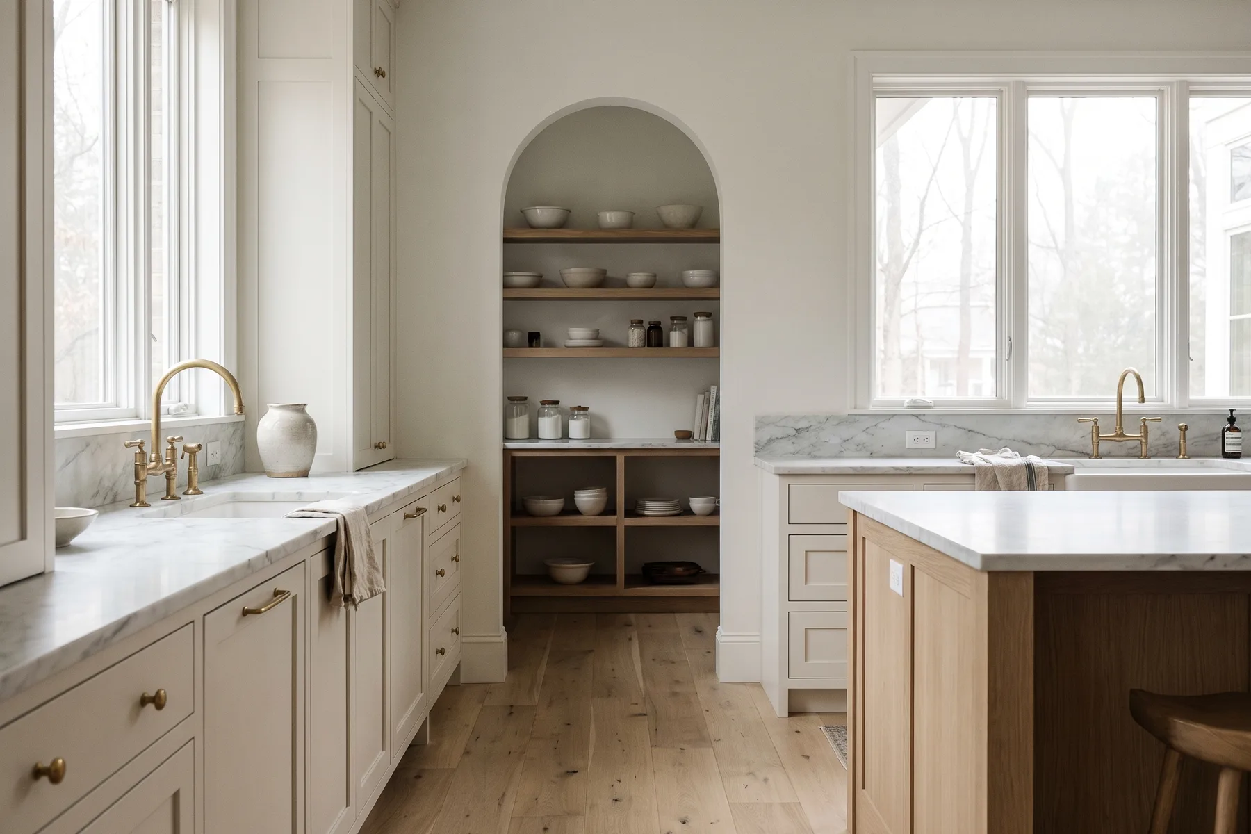 Rendering — The Magnolia kitchen looking through to the scullery.