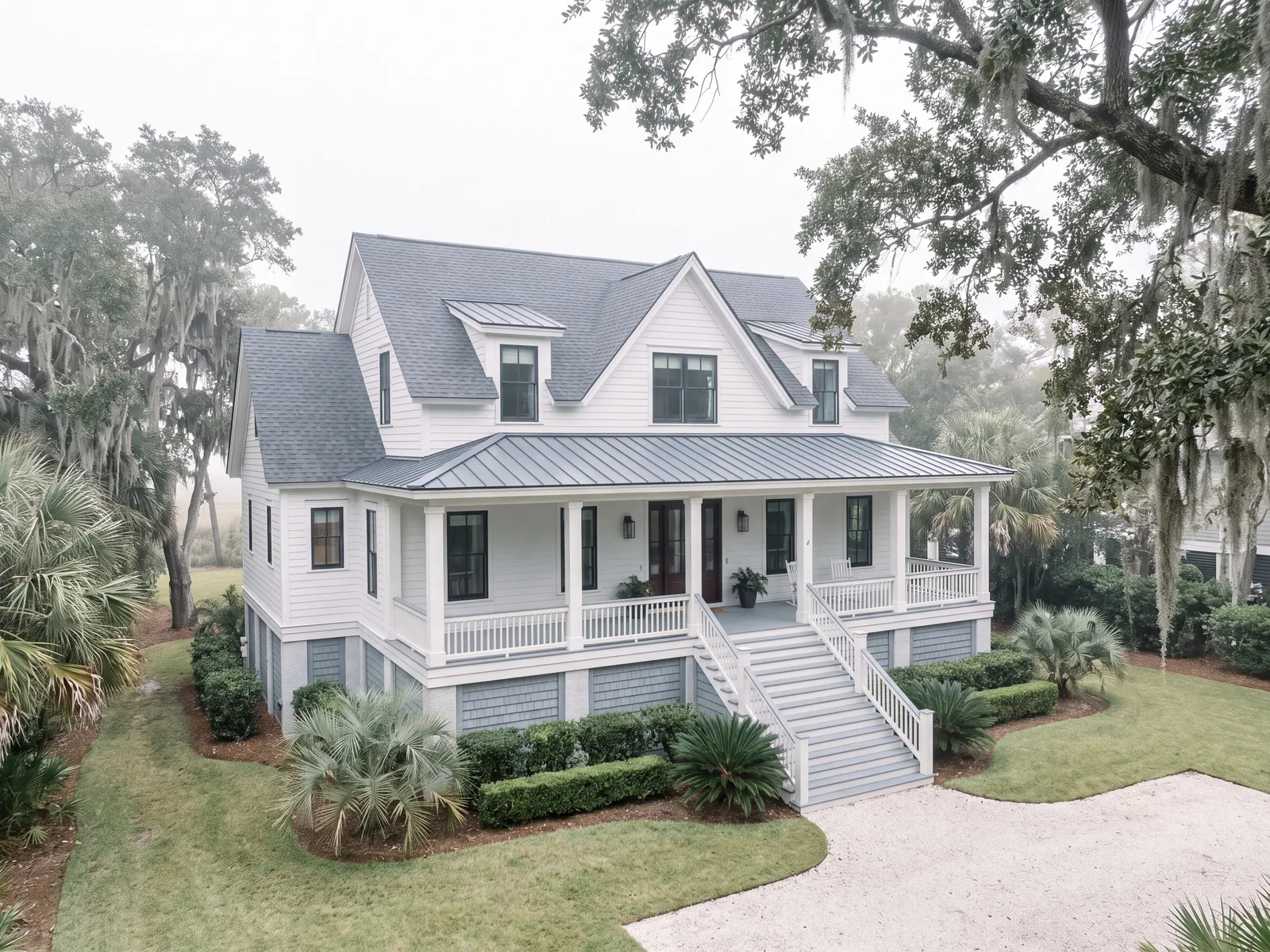 Rendering — The Palmetto, a raised coastal concept home exterior.