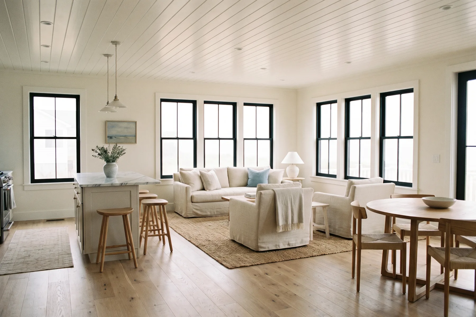 Rendering — The Palmetto great room open to the kitchen.